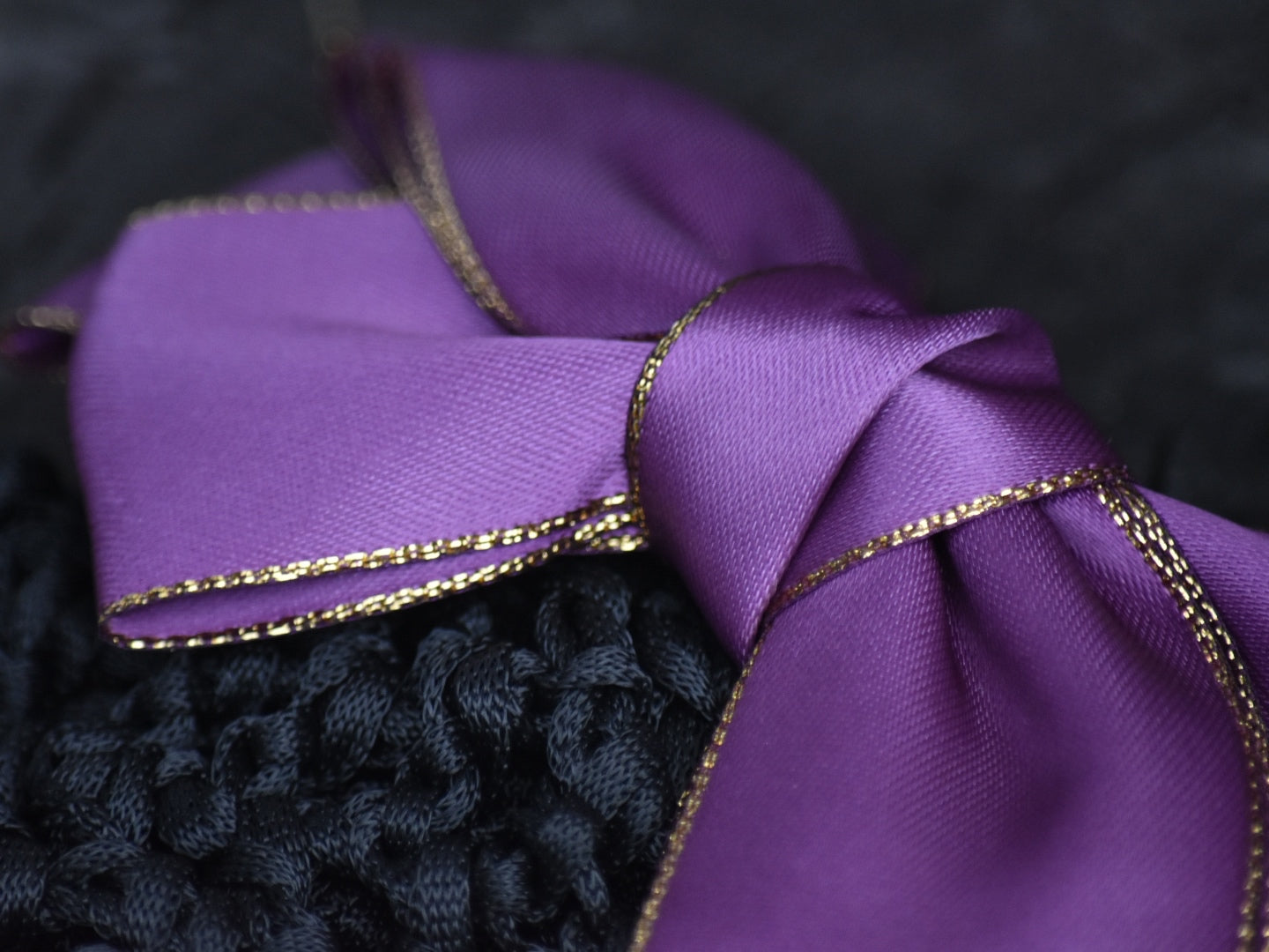 Satin Show Snood with Gold Trim