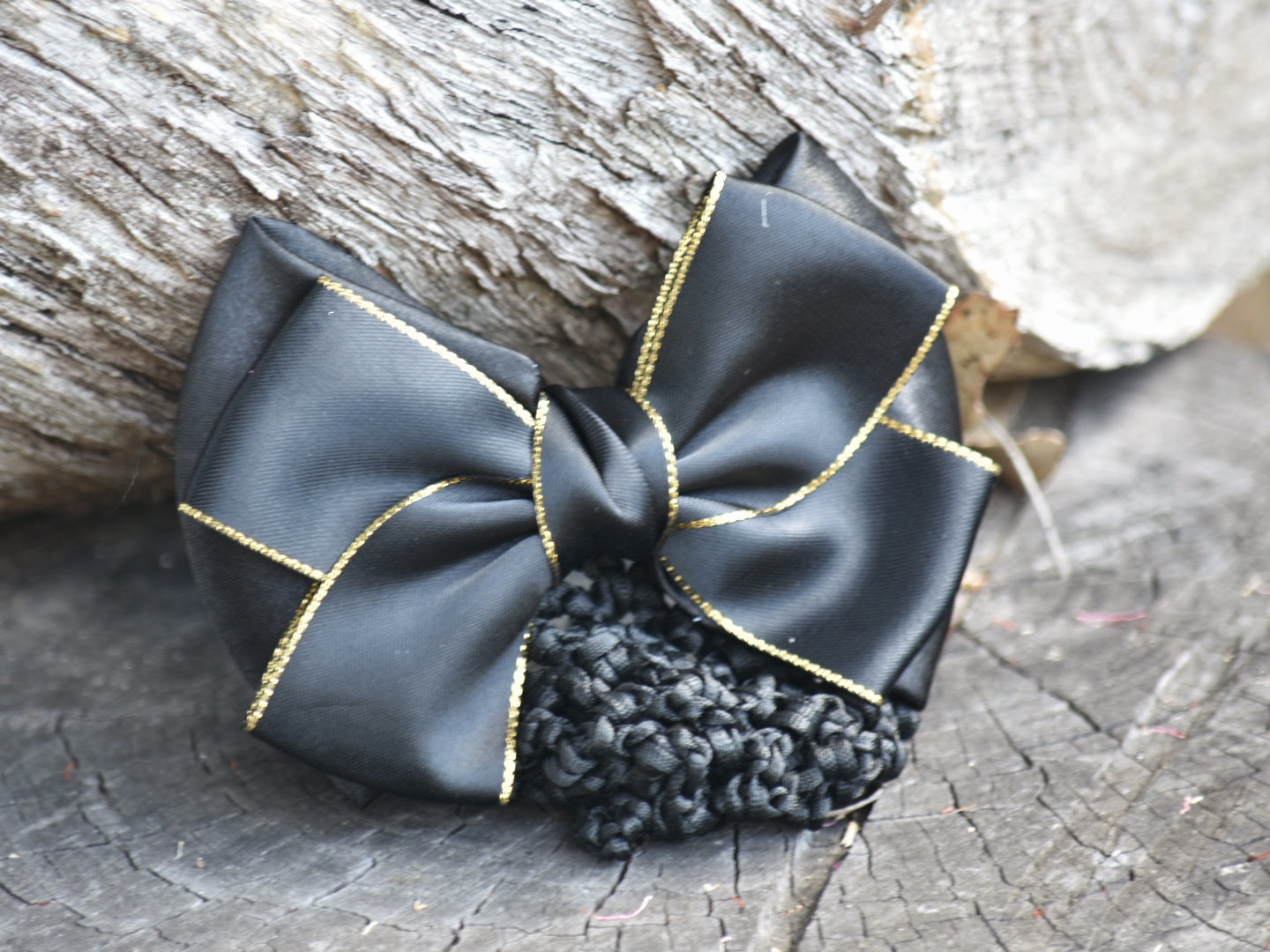 Satin Show Snood with Gold Trim