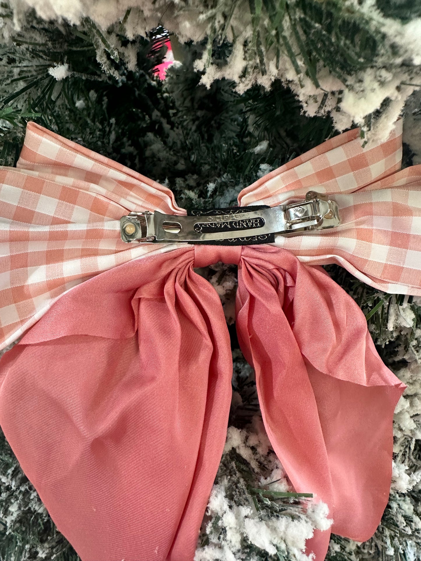 Gingham and Satin XL Hair Bow