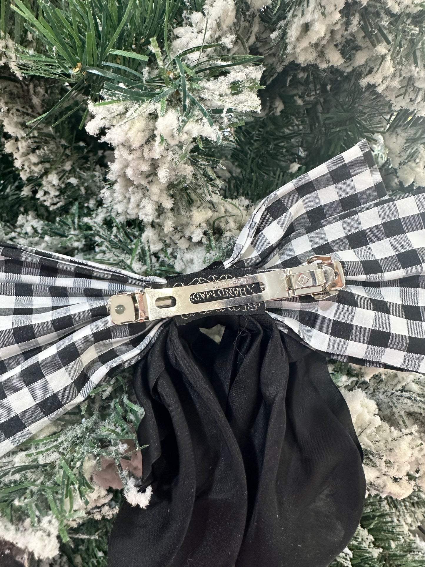 Gingham and Satin XL Hair Bow