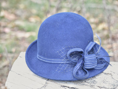 Navy Felted In hand Horse Showing Hat