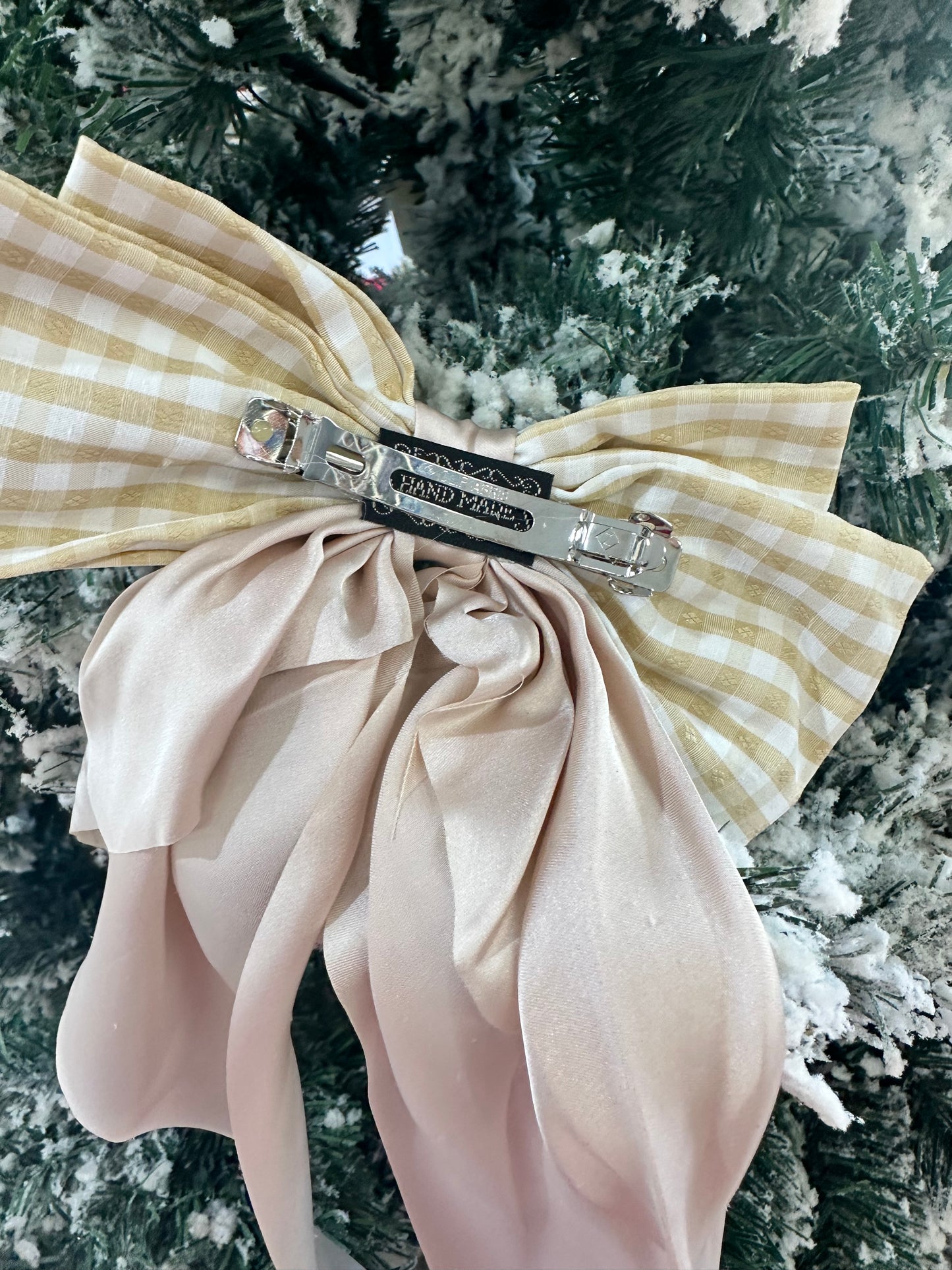 Gingham and Satin XL Hair Bow