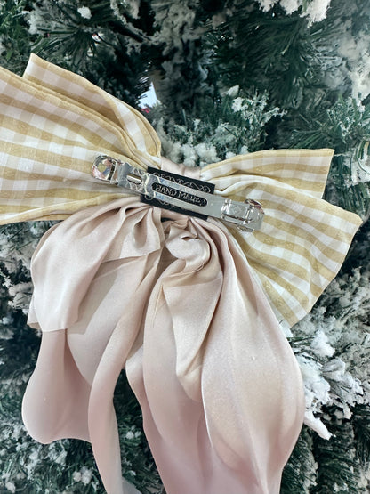 Gingham and Satin XL Hair Bow