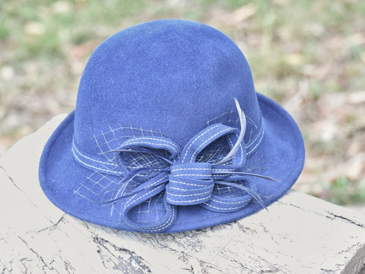 Navy Felted In hand Horse Showing Hat