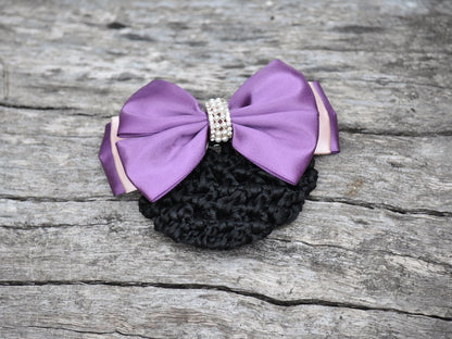Horse Show Hair Snood with delicate Pearl Bead & Crystal Clasp