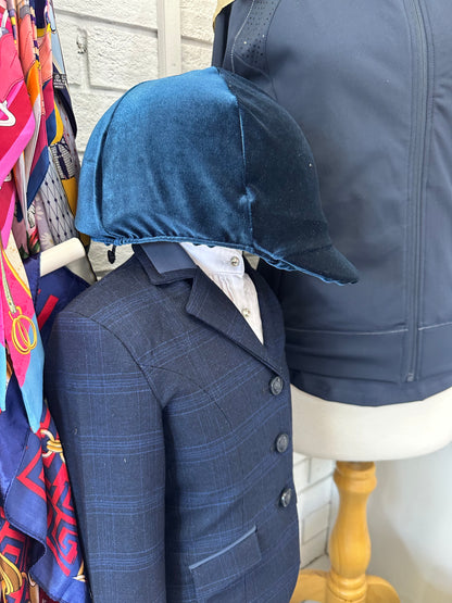Navy Velvet Helmet Cover