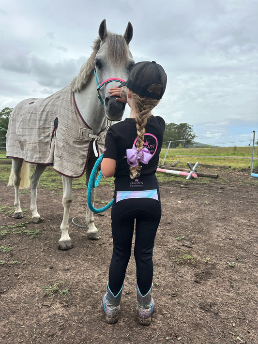 Crown Equestrian Kids Marble Riding Tights