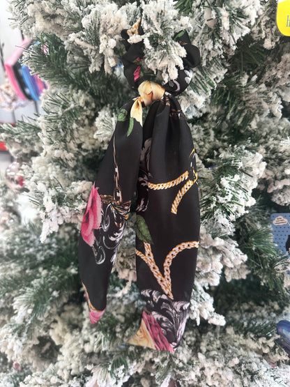 Printed Satin Scarf Hair Scrunchies