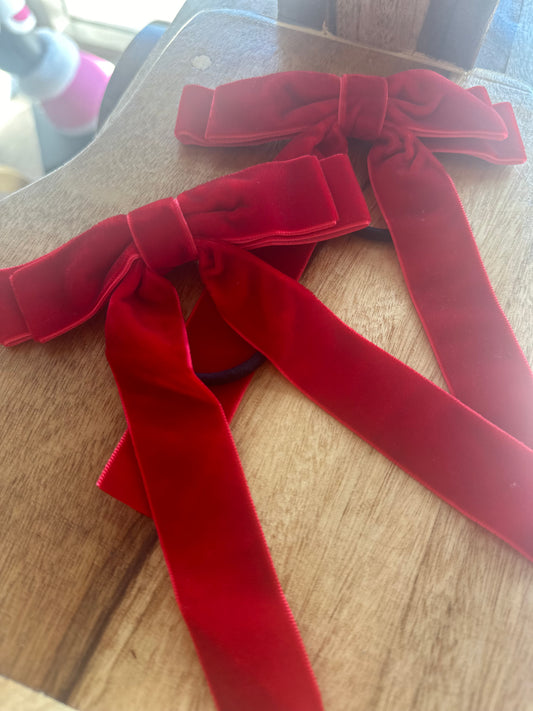 First Ridden Velvet Hair Bow Pairs