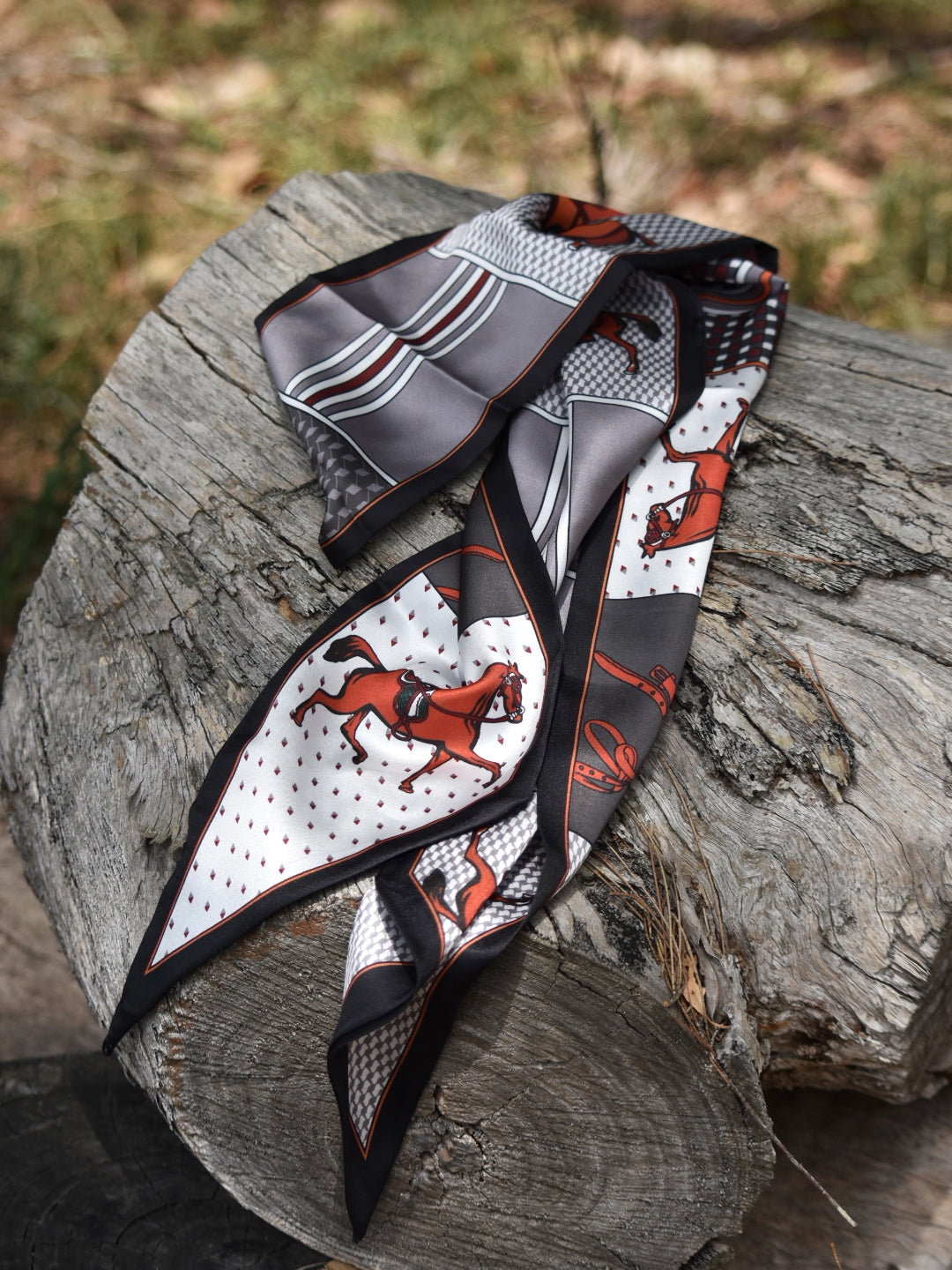 Skinny Equestrian Satin Scarf