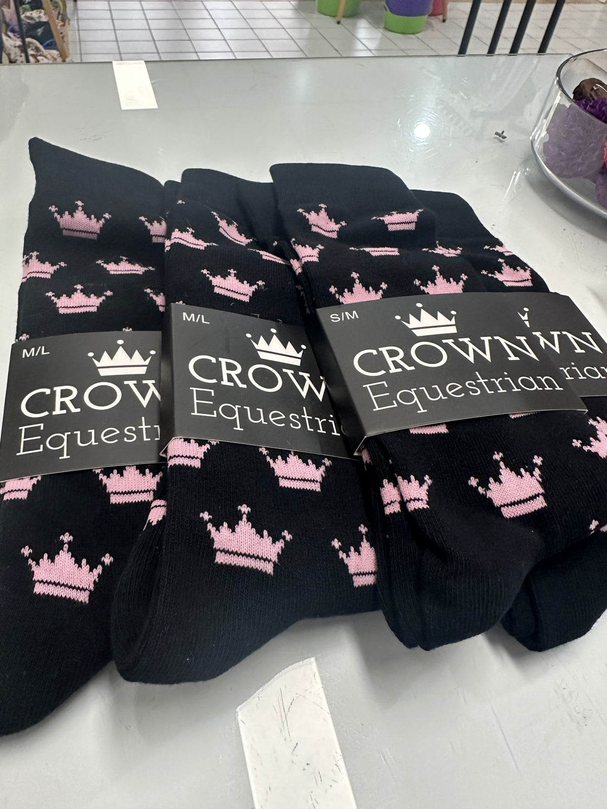 Pink Riding Socks Crown Equestrian Pink Crown Kids Horse Riding Socks – Penelope Claire ...