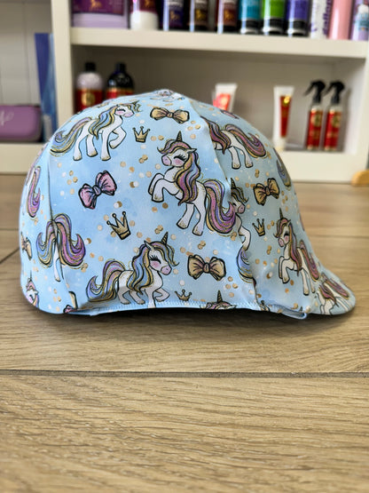 Unicorn Royalty Helmet Cover- Light Blue