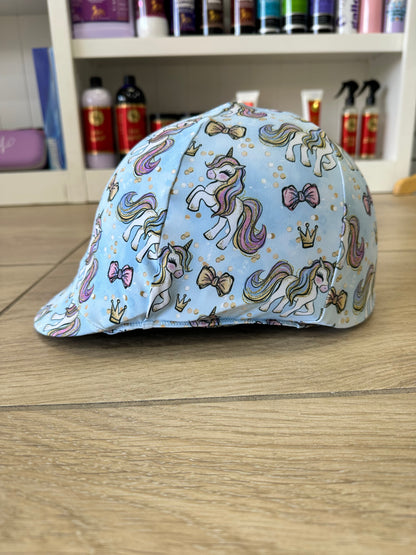 Unicorn Royalty Helmet Cover- Light Blue