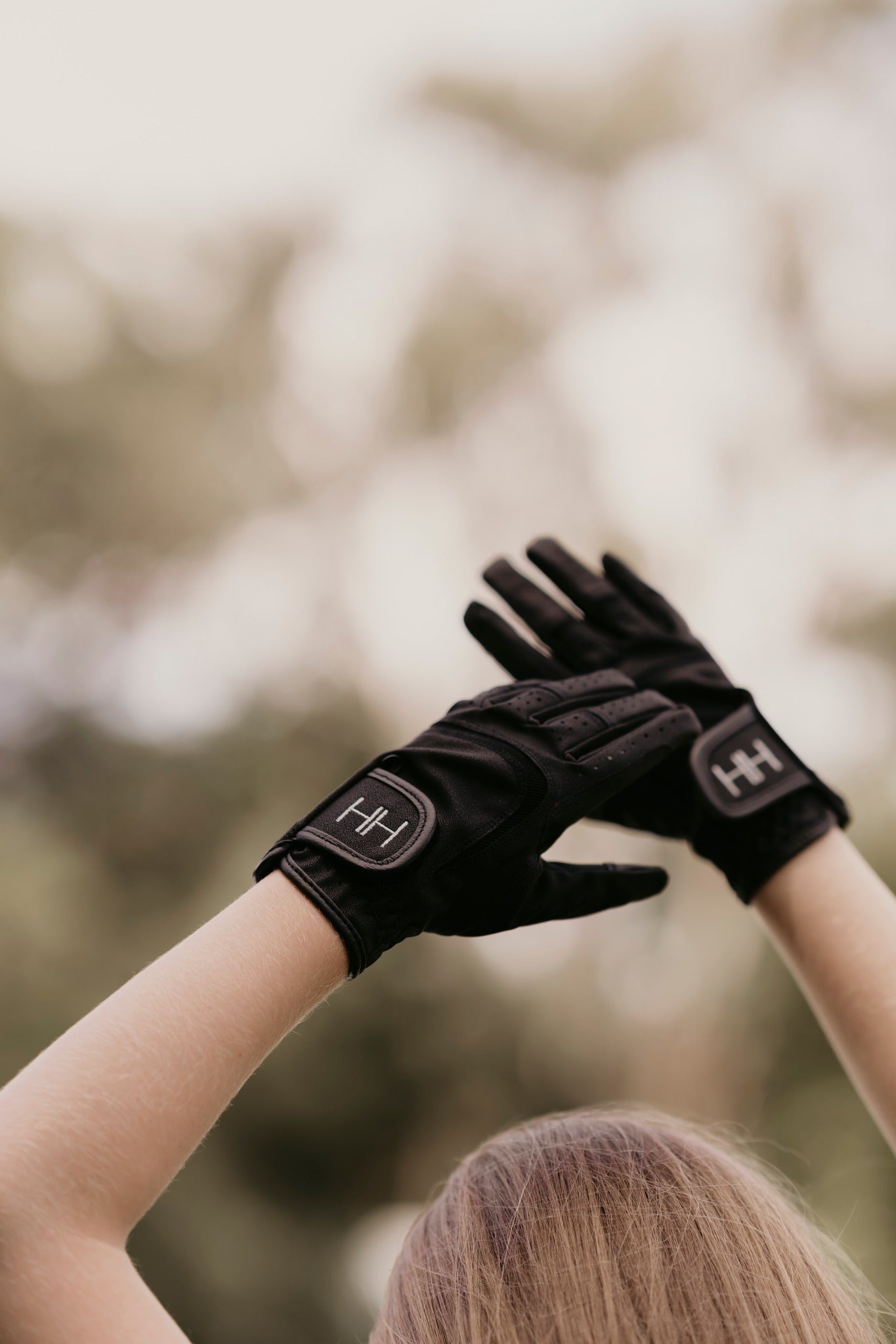 HH Equestrian Kids Black Riding Gloves