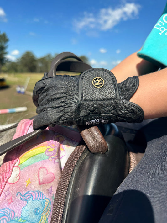 Kunkle Children's Black Horse Riding Gloves