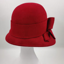 Elegant Red Wool Horse Showing Hat