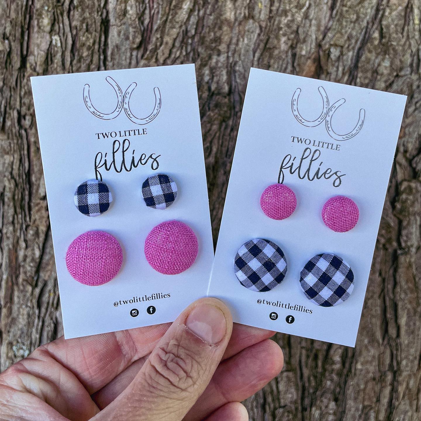 Two Little Fillies Fabric Stud Earring Combo's